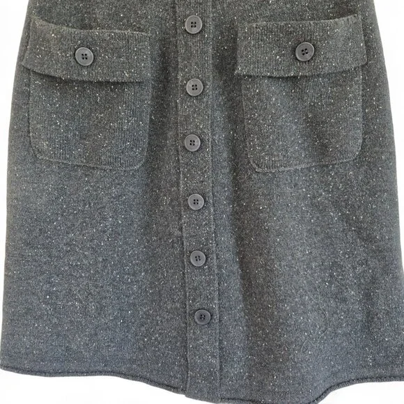 Sundance Womens Wool Blend Button Front Skirts Pockets Small Blue Gray Speckled - Picture 5 of 9